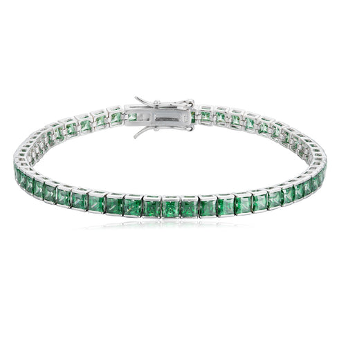 S925 silver cultured colored sapphire bracelet (Ch03105-10)