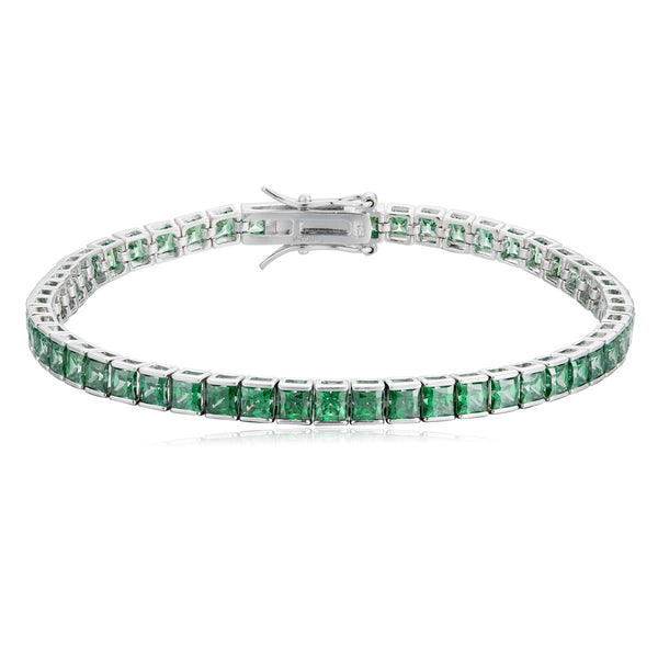 S925 silver cultured colored sapphire bracelet (Ch03105-10)