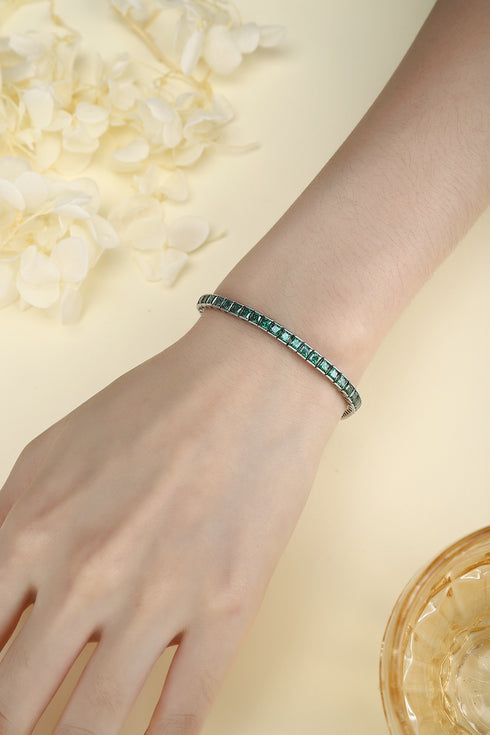 S925 silver cultured colored sapphire bracelet (Ch03105-10)