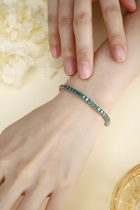 S925 silver cultured colored sapphire bracelet (Ch03105-10)