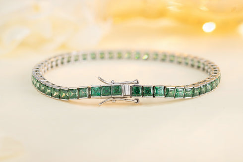 S925 silver cultured colored sapphire bracelet (Ch03105-10)