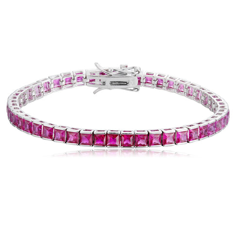 S925 silver cultured colored sapphire bracelet (CH03105-10)