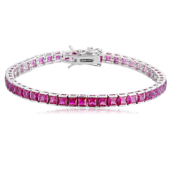 S925 silver cultured colored sapphire bracelet (CH03105-10)