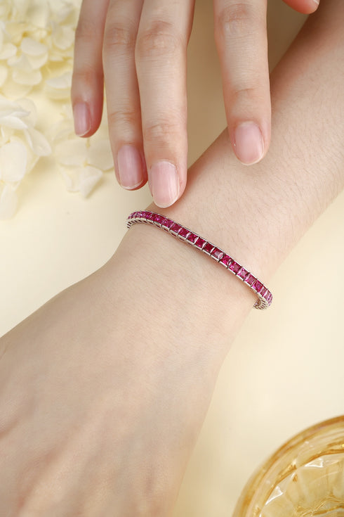 S925 silver cultured colored sapphire bracelet (CH03105-10)