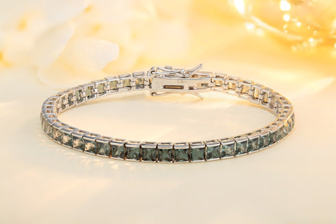 S925 silver cultured colored sapphire bracelet (CH03105-8)