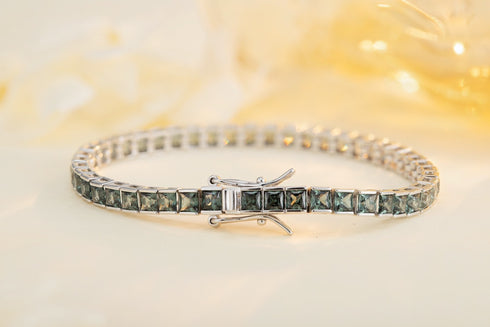 S925 silver cultured colored sapphire bracelet (CH03105-8)