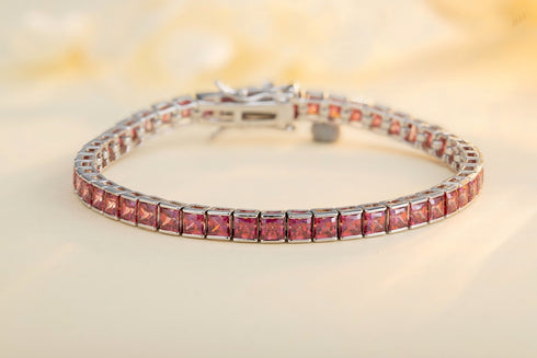 S925 silver cultured colored sapphire bracelet (CH03105-6)