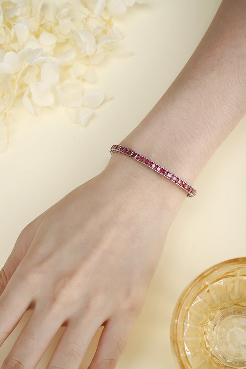 S925 silver cultured colored sapphire bracelet (CH03105-6)