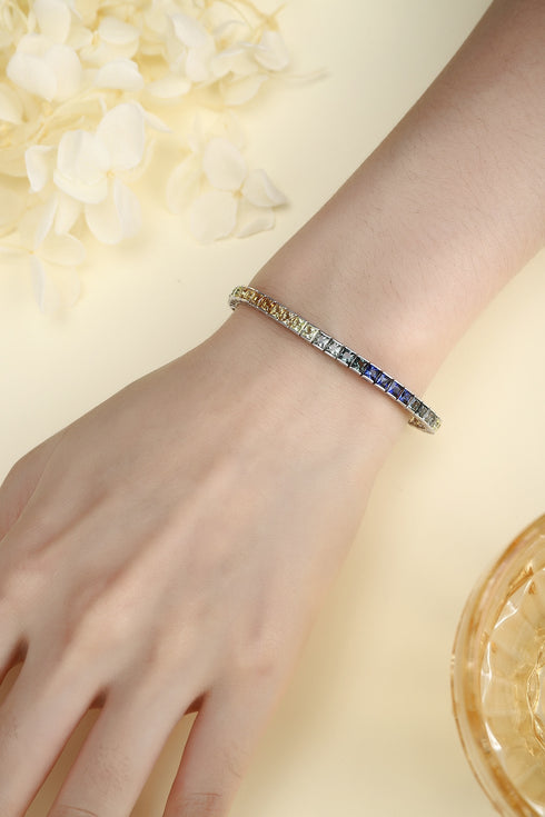 S925 silver cultured colored sapphire bracelet (CH03105-4)