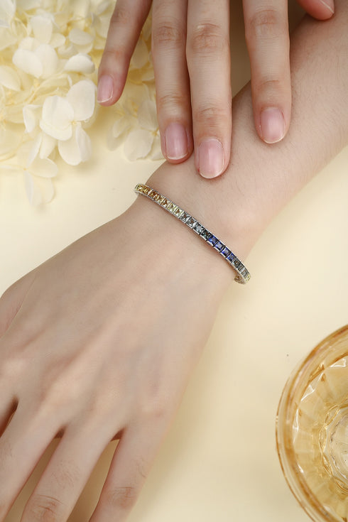 S925 silver cultured colored sapphire bracelet (CH03105-4)