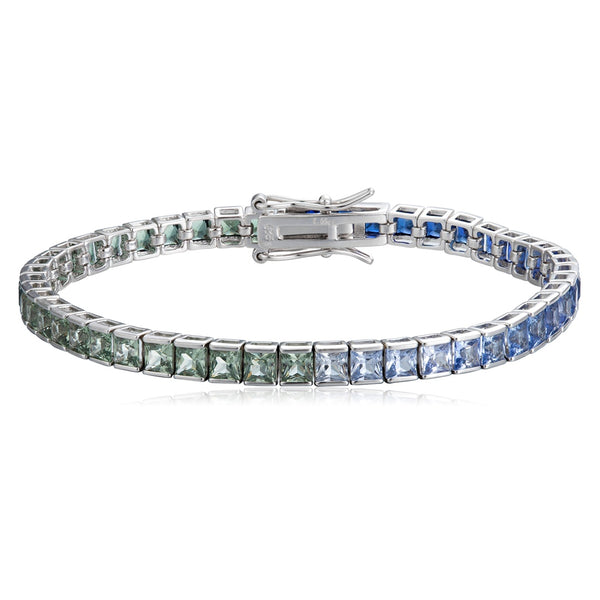 S925 silver cultured colored sapphire bracelet (CH03105-2)