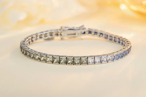 S925 silver cultured colored sapphire bracelet (CH03105-2)