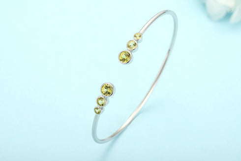 S925 silver cultured colored sapphire bracelet A (B20375)