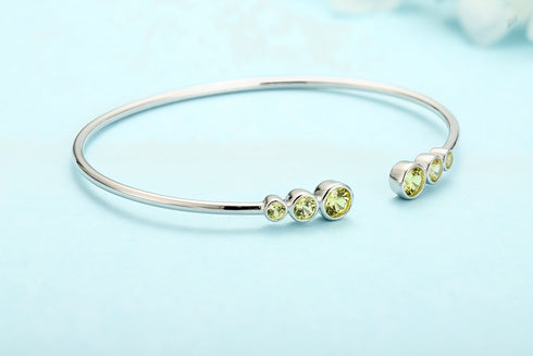S925 silver cultured colored sapphire bracelet A (B20375)