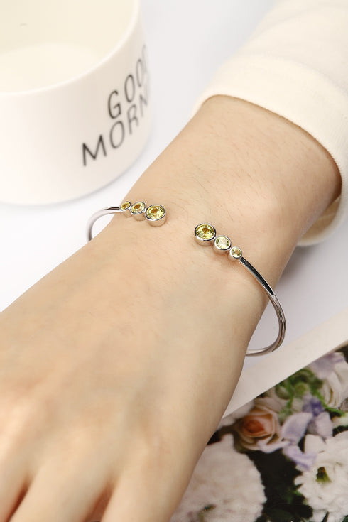 S925 silver cultured colored sapphire bracelet A (B20375)