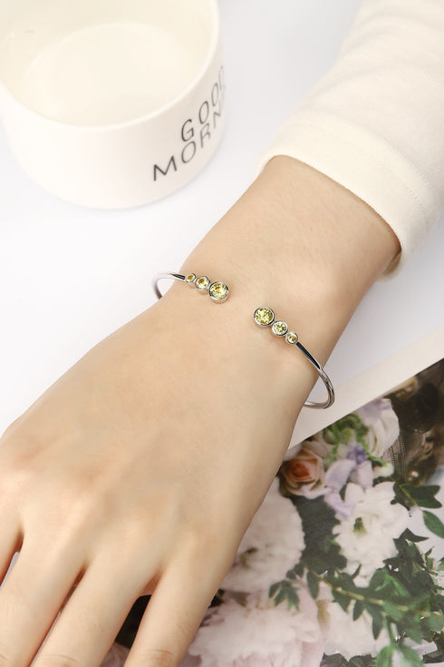 S925 silver cultured colored sapphire bracelet A (B20375)