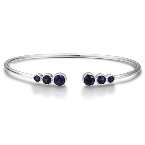 S925 silver cultured colored sapphire bracelet A (B20375)