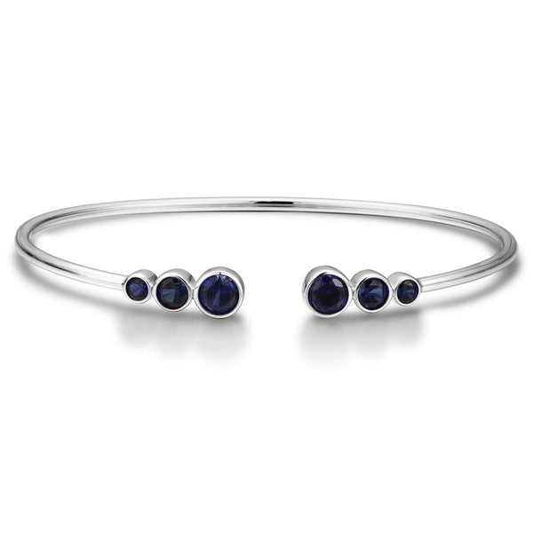S925 silver cultured colored sapphire bracelet A (B20375)