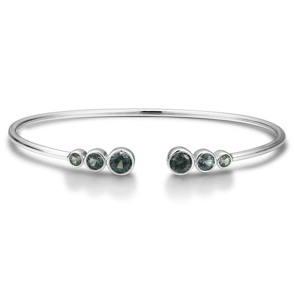 S925 silver cultured colored sapphire bracelet A (B20375)