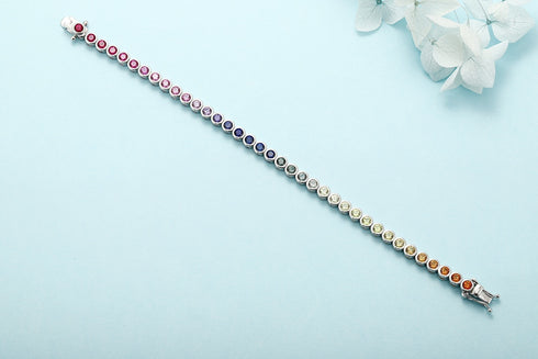 S925 Silver Cultured Sapphire Bracelet A (B20334)