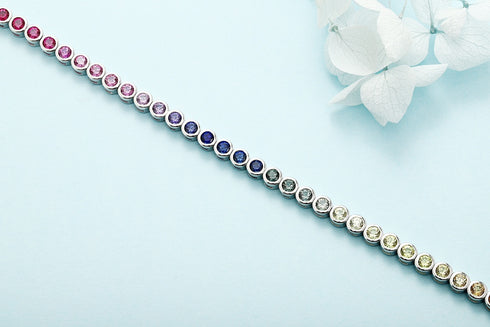 S925 Silver Cultured Sapphire Bracelet A (B20334)