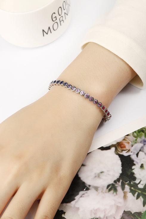 S925 Silver Cultured Sapphire Bracelet A (B20334)