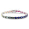 S925 silver cultured colored sapphire bracelet A (B20326)