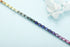 S925 silver cultured colored sapphire bracelet A (B20326)