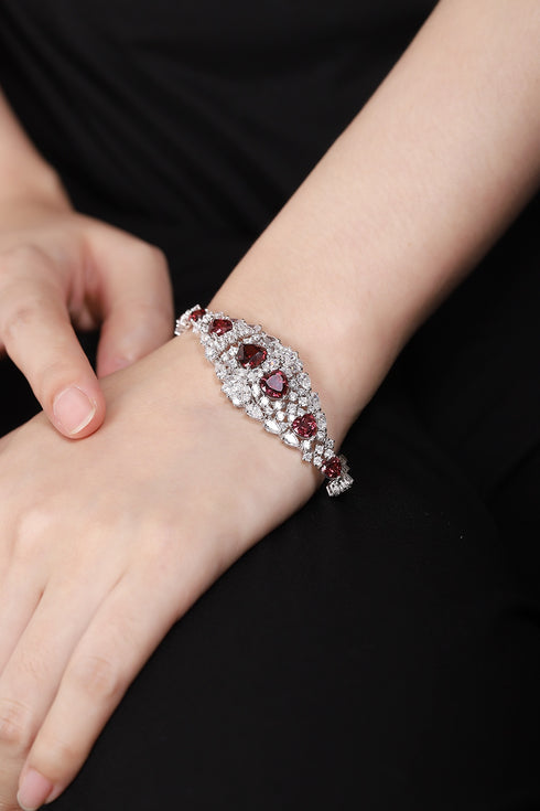S925 silver natural garnet bracelet W (JL128Y)