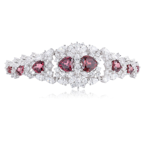 S925 silver natural garnet bracelet W (JL128Y)