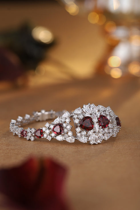 S925 silver natural garnet bracelet W (JL128Y)