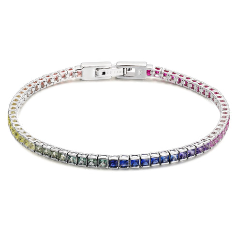 S925 silver cultured colored sapphire bracelet A (CH03103-1)