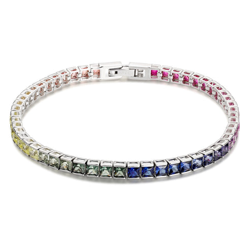 S925 silver cultured colored sapphire bracelet A (CH03105-2)