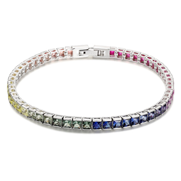 S925 silver cultured colored sapphire bracelet A (CH03105-2)
