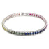 S925 silver cultured colored sapphire bracelet A (CH03105-2)