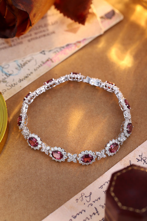 S925 SIlver natural garnet bracelet W (JL081Y)