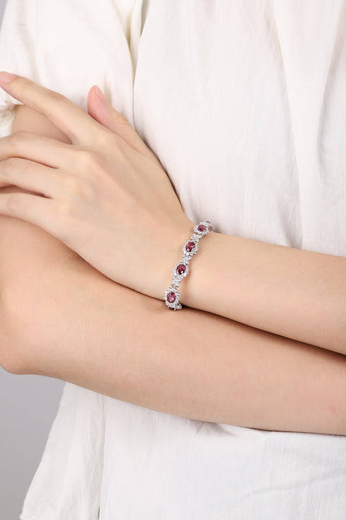 S925 SIlver natural garnet bracelet W (JL081Y)