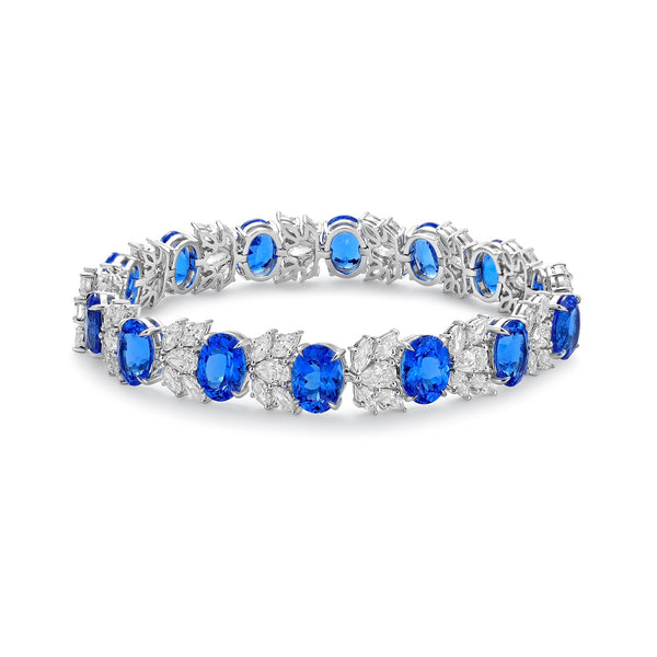 S925 silver cultured cobalt spinel bracelet W (JL193Y)
