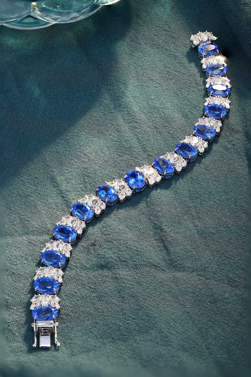 S925 silver cultured cobalt spinel bracelet W (JL193Y)