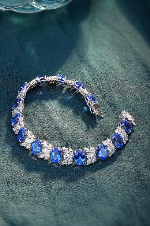 S925 silver cultured cobalt spinel bracelet W (JL193Y)