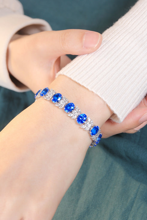S925 silver cultured cobalt spinel bracelet W (JL193Y)