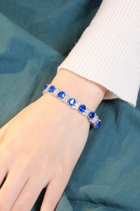 S925 silver cultured cobalt spinel bracelet W (JL193Y)