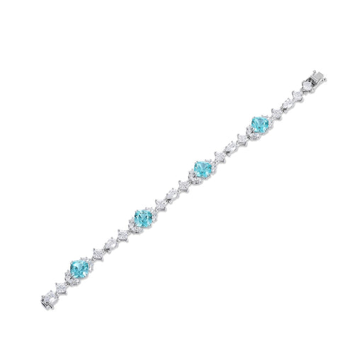 S925 sterling silver cultured Paraiba bracelet W (JL124Y)