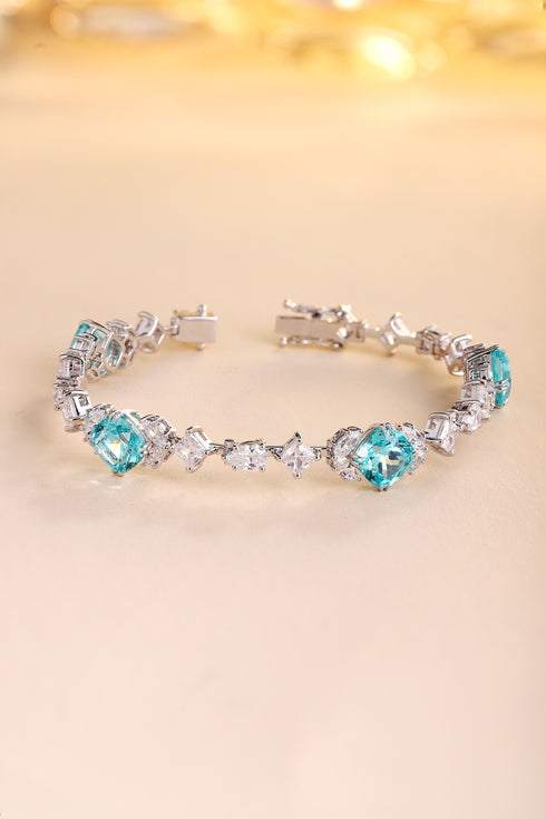 S925 sterling silver cultured Paraiba bracelet W (JL124Y)