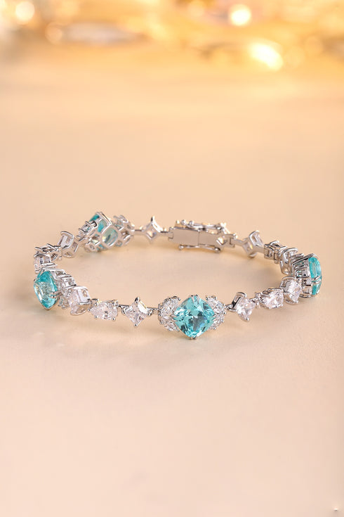 S925 sterling silver cultured Paraiba bracelet W (JL124Y)