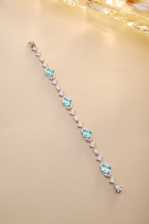 S925 sterling silver cultured Paraiba bracelet W (JL124Y)