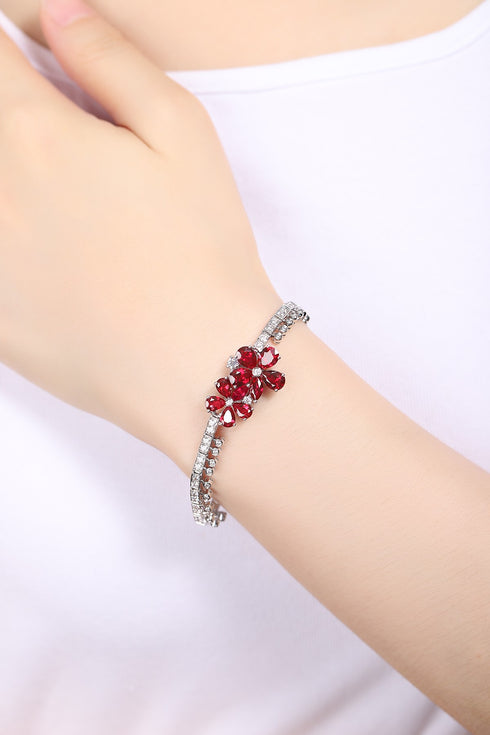 S925 silver cultured ruby bracelet W (PRURL181Y)