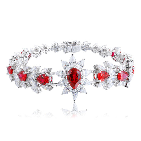 S925 silver cultured ruby bracelet W (JRURL132Y)