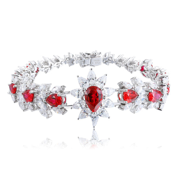 S925 silver cultured ruby bracelet W (JRURL132Y)