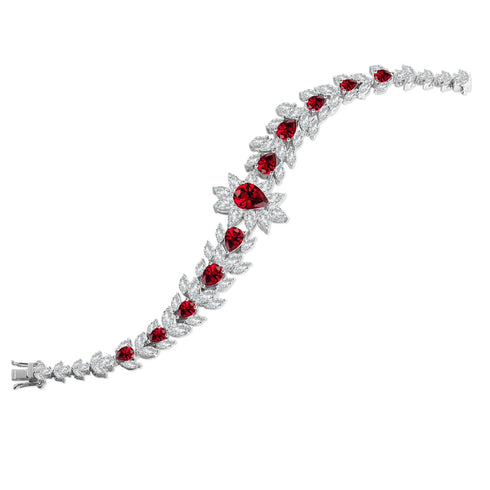 S925 silver cultured ruby bracelet W (JRURL132Y)